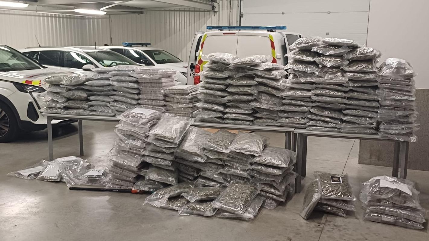 Ain : l’odeur de cannabis met les douaniers sur la piste d’une demi-tonne de drogue cachée dans le faux plafond d’une remorque
