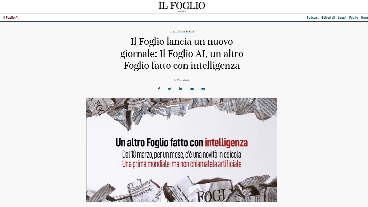 Un journal italien va publier un supplément généré entièrement par intelligence artificielle