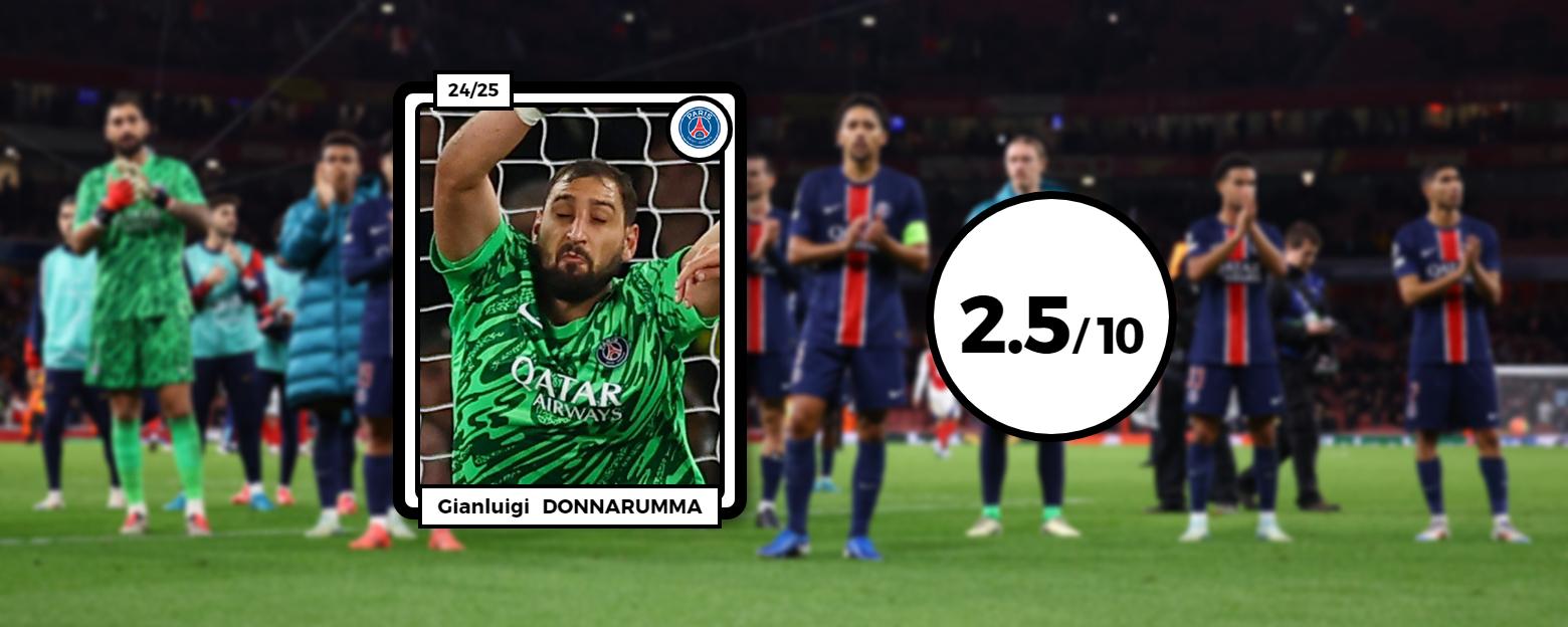 Les notes du PSG à Arsenal : les limites de Donnarumma, Barcola et Doué inoffensifs