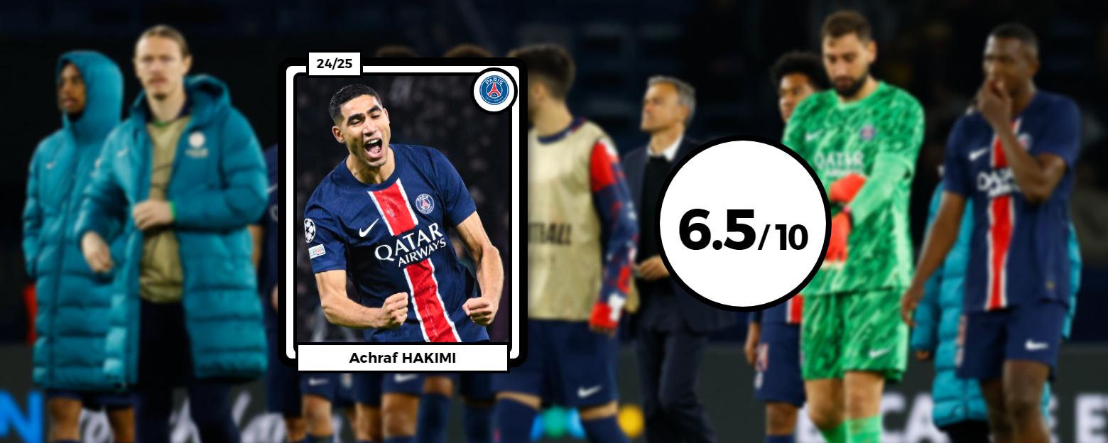 Les notes du PSG contre le PSV Eindhoven : Hakimi meilleur attaquant parisien, Dembélé et Barcola inoffensifs