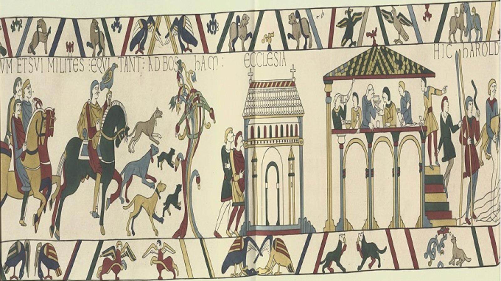 Découverte de la résidence du roi d’Angleterre tué à Hastings, figure de la tapisserie de Bayeux