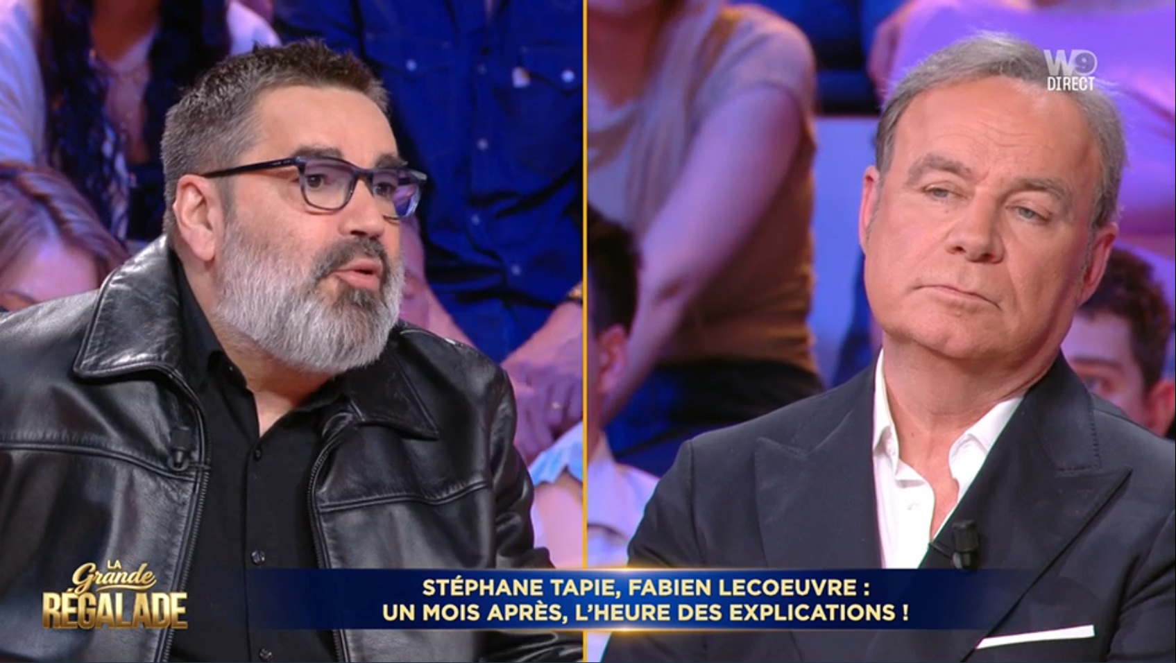Sur W9, Stéphane Tapie présente des excuses à Fabien Lecoeuvre lors d'une mise en scène théâtrale orchestrée par Cyril Hanouna — People & Médias