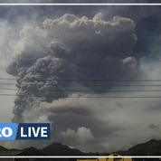 L'île de Saint-Vincent sous d'épaisses cendres après l'éruption de son volcan