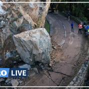 Corse : un immense rocher tombe d'une falaise et fissure la route