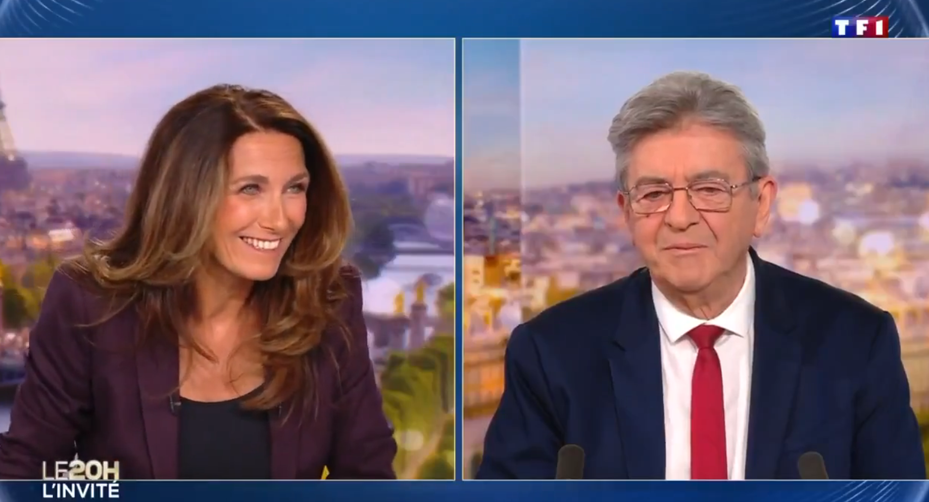 Anne-Claire Coudray relance Jean-Luc Mélenchon avec une question piquante lors du JT de TF1 — People & Médias