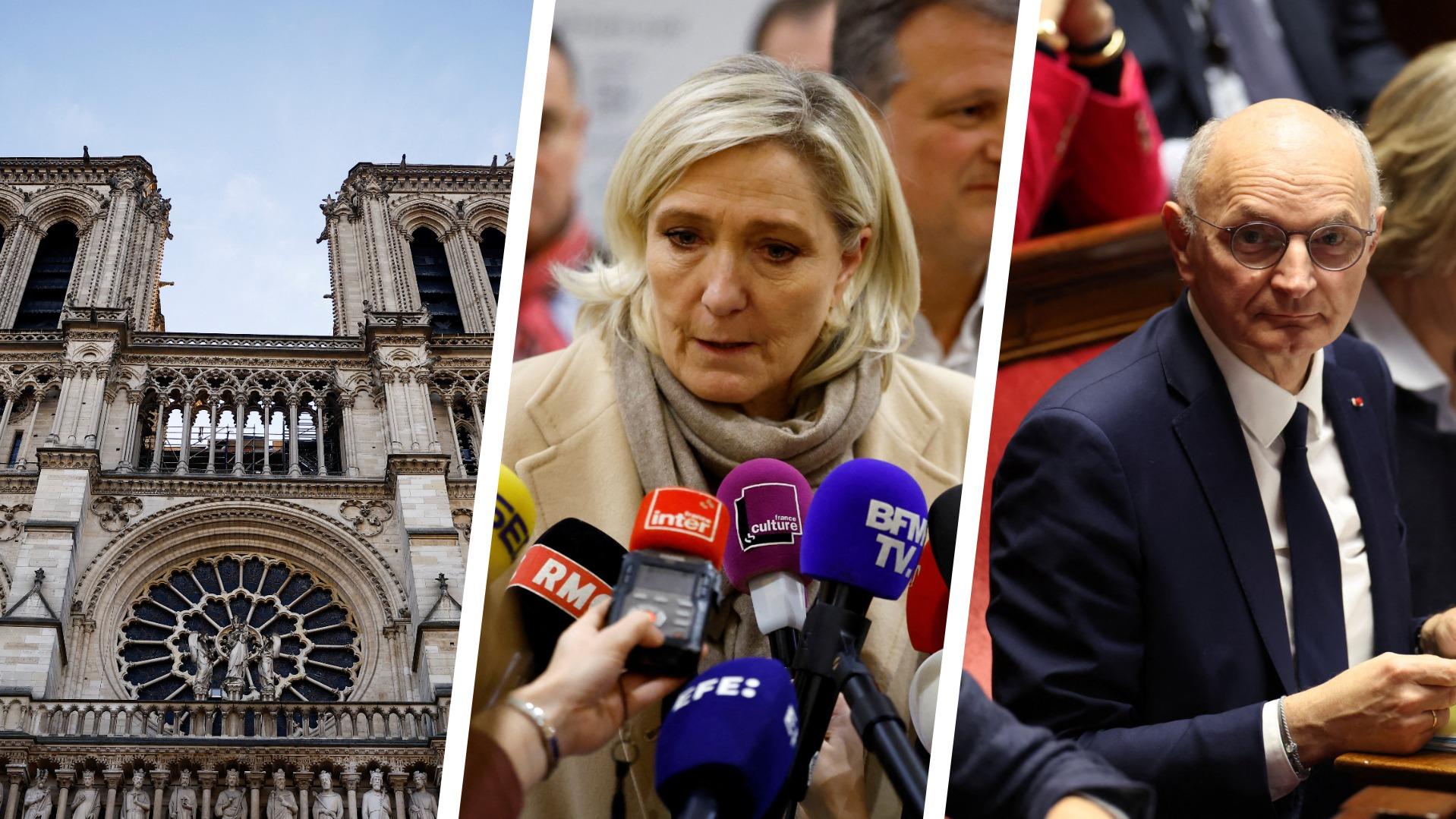 Notre-Dame se dévoile, Marine Le Pen fait monter les enchères contre Barnier, vers un délit d’homicide routier... Les 3 infos à retenir à la mi-journée