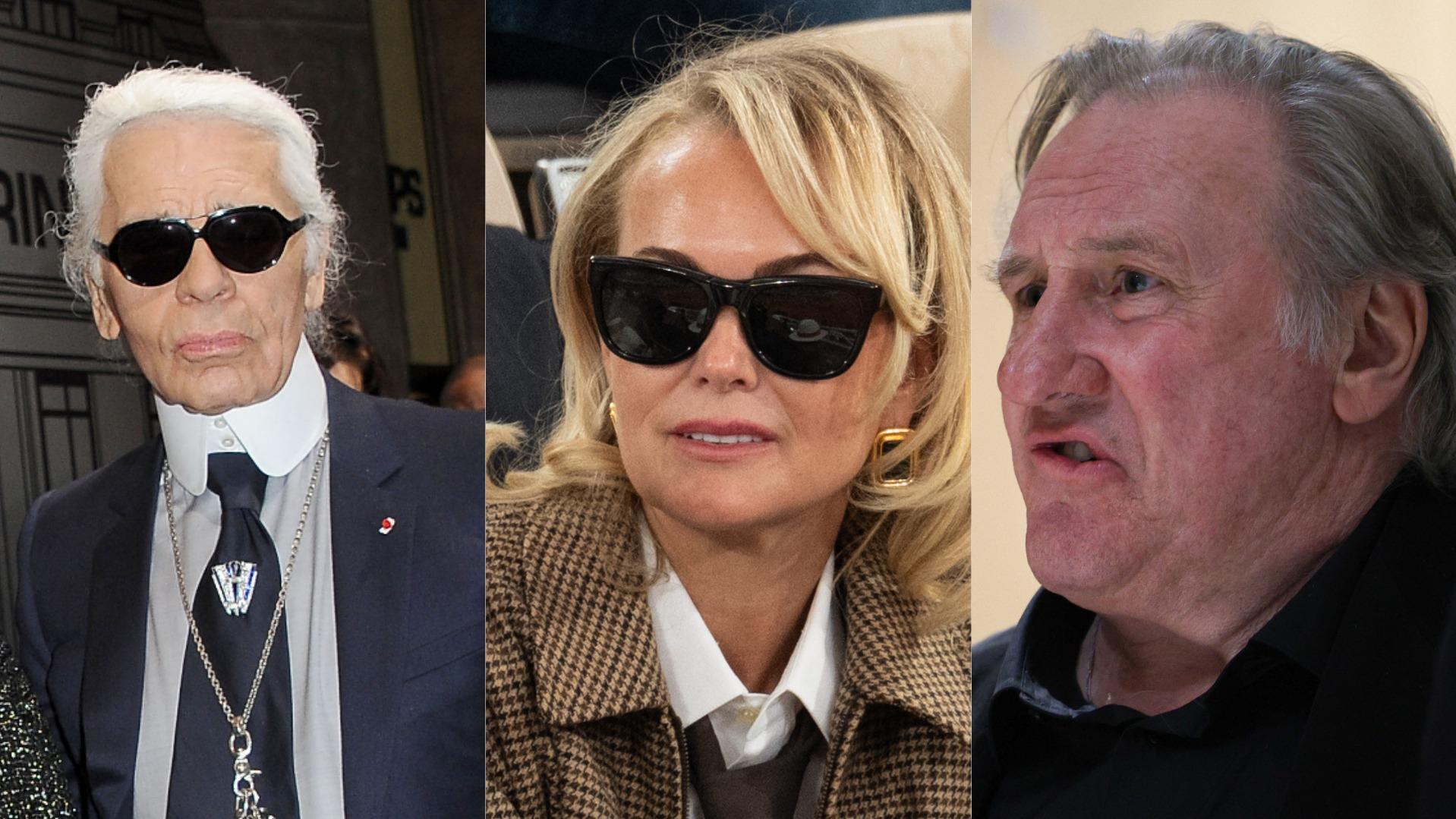 Karl Lagerfeld, Laeticia Hallyday et Gérard Depardieu.