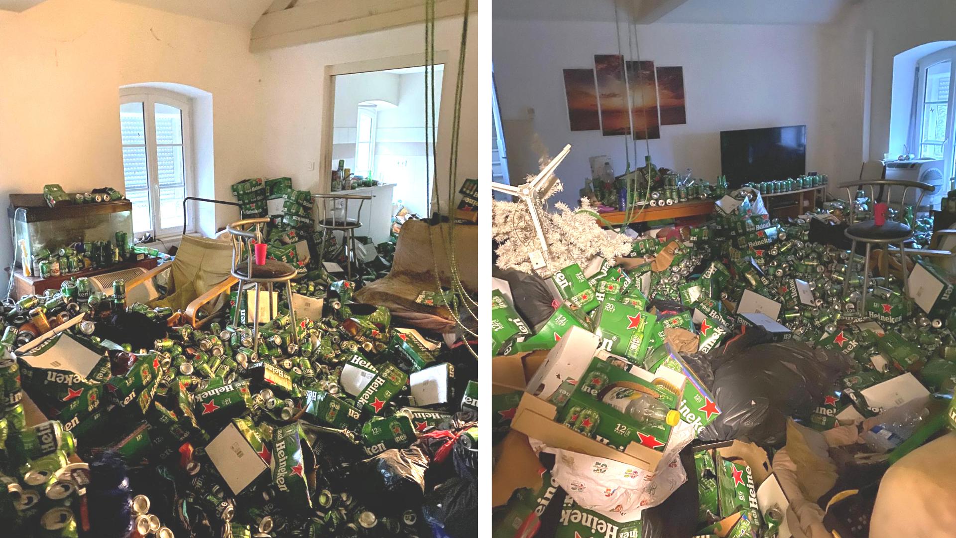 Des milliers de canettes de bière au sol : un locataire laisse son logement dans un état «digne d’une déchèterie»