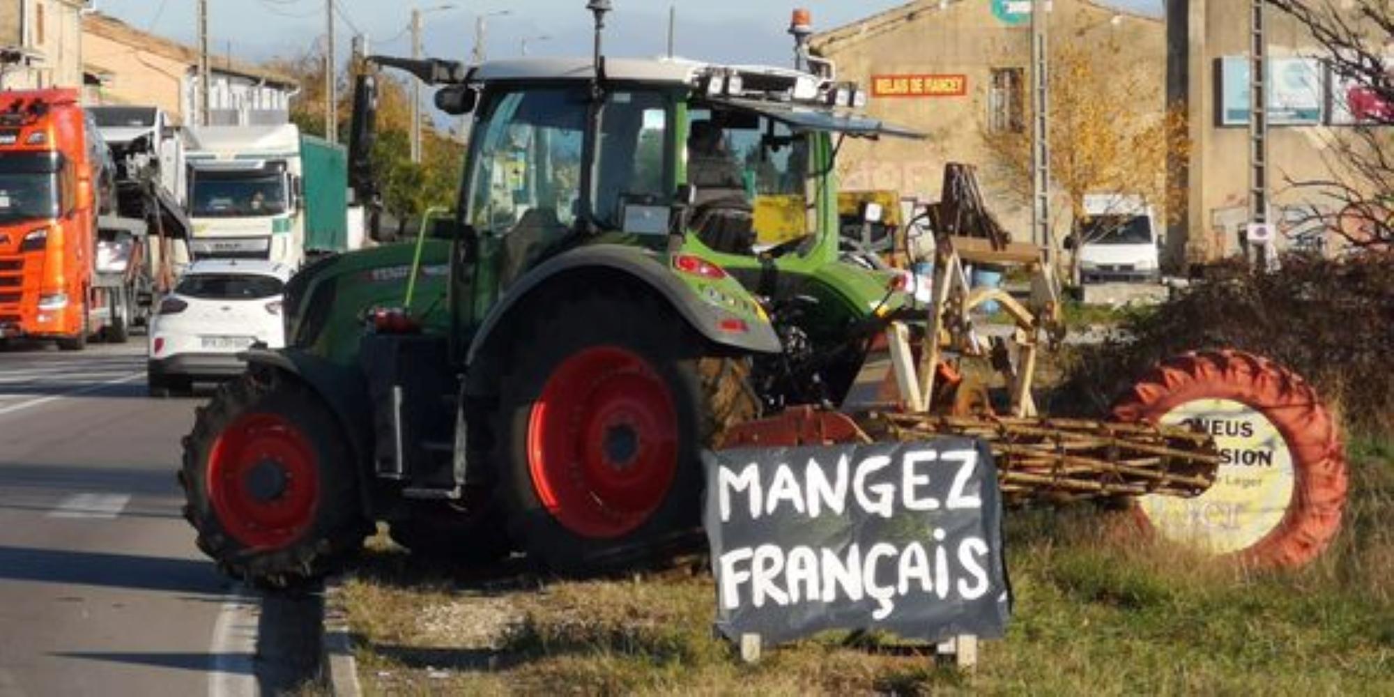 «Notre fin sera votre faim» : opération escargot des agriculteurs au sud de Lyon