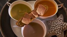 Velouté de légumes et tartine de foie gras