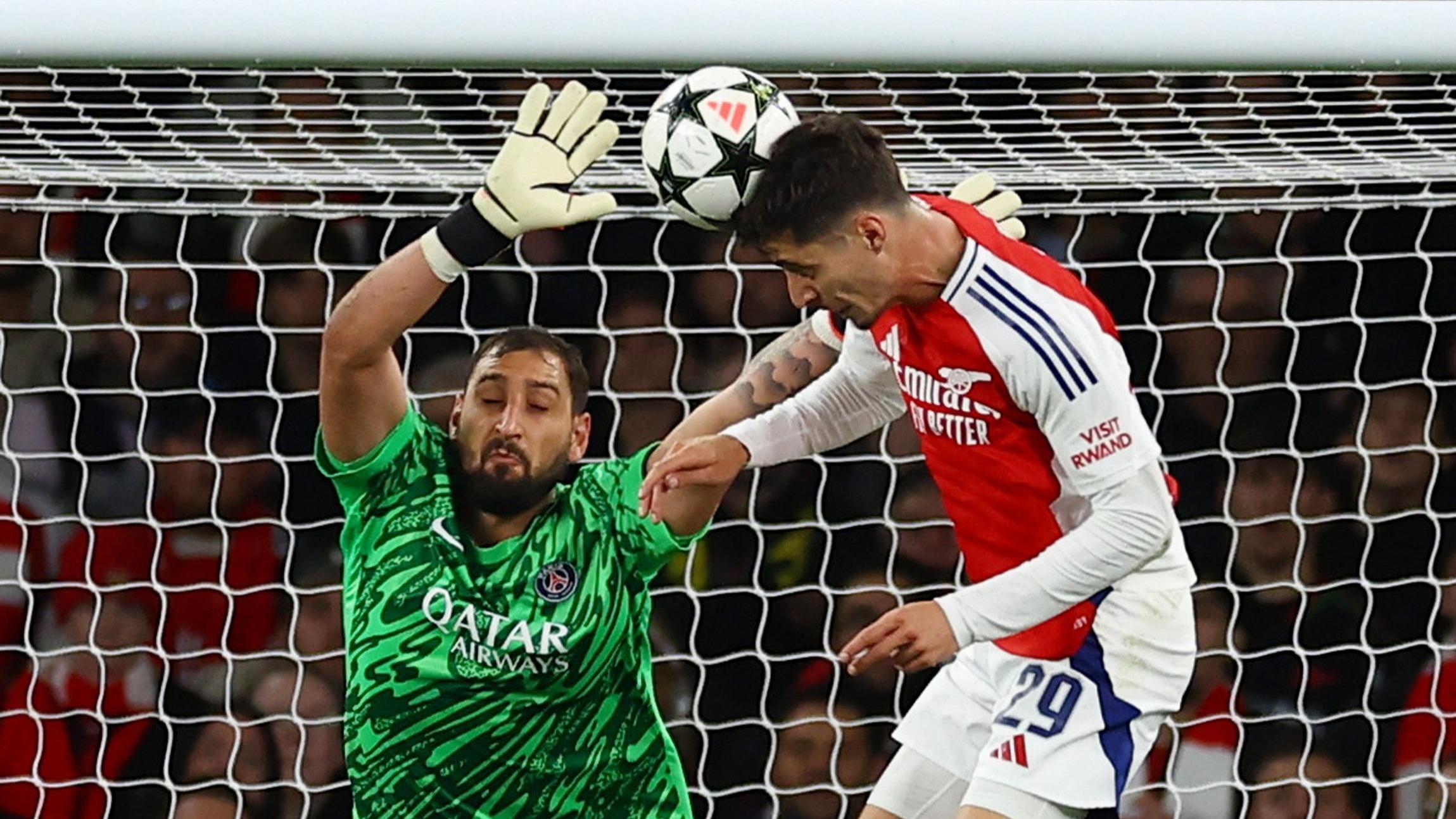 Ligue des champions : en vidéo, le gros raté de Donnarumma sur le premier but d’Arsenal contre le PSG