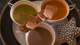 Velouté de légumes et tartine de foie gras