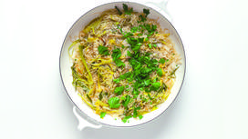 Poêlée riz, poireaux, céleri-rave