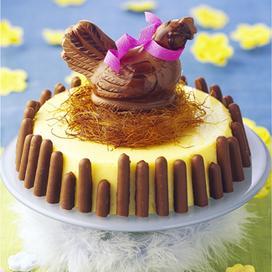 Bavarois de Pâques et sa poule en chocolat
