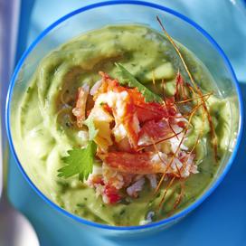 Crème d'avocats au crabe