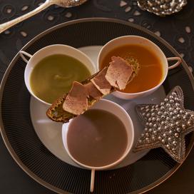 Velouté de légumes et tartine de foie gras