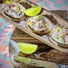 Tacos de dorade, yaourt et coriandre