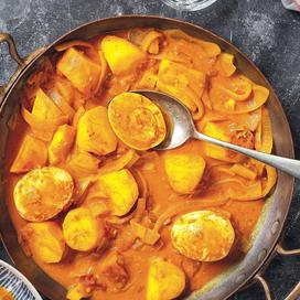 Curry de pommes de terre aux œufs