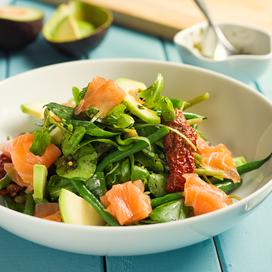 Salade de haricots verts au saumon