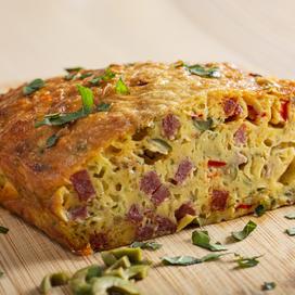 Cake aux champignons et au bacon