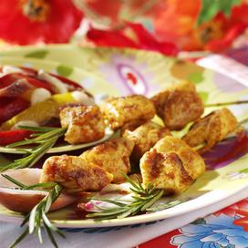 Brochettes de poulet mariné au paprika