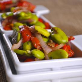 Salade de fèves au poivron