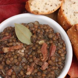 Tiède de lentilles aux lardons