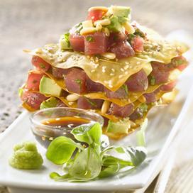 Mille-feuille de tartare de thon