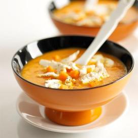 Velouté de potiron aux écailles de fromage