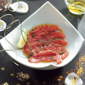 Saumon mariné à l’huile d’olive