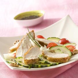 Salade de suprêmes de pintade grillées à la plancha