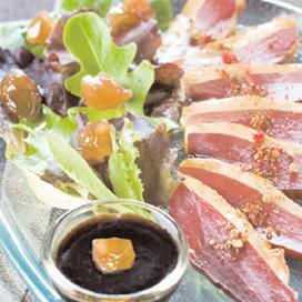 Magret de canard aux marrons confits