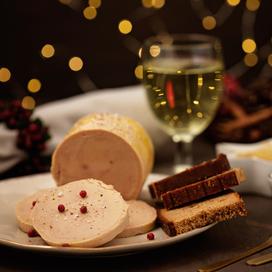 Foie gras de canard , vin du Sud-Ouest doré