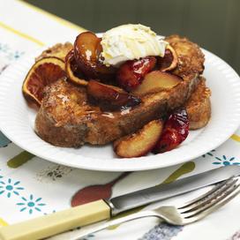 Pain perdu brioché à la compotée de prunes