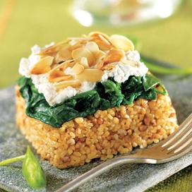 Sarrasin, épinards et fromage de chèvre façon parmentier
