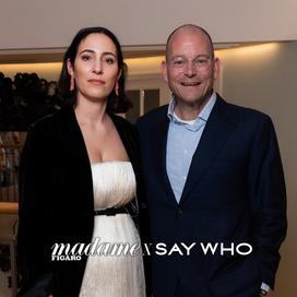 Charlotte Dauphin et Alex Bolen au cocktail estival d’Oscar de la Renta et Dauphin. (Paris, le 9 juillet 2026.)