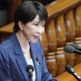 La Première ministre, Sanae Takaichi prononce un discours à la Diète, le parlement japonais. (Tokyo, le 5 octobre 2026.)