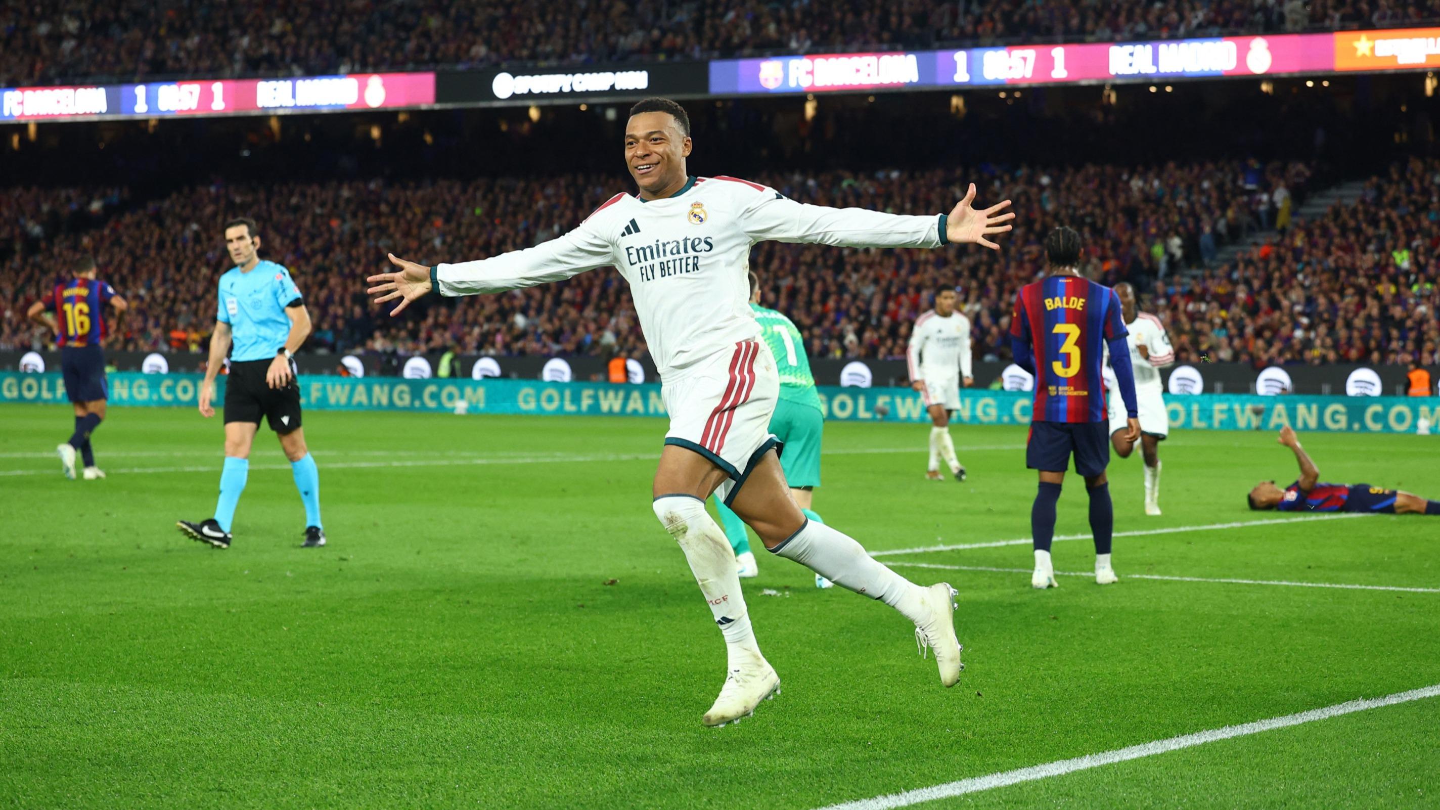 LIVE – Barça-Real Madrid: Kylian Mbappé trifft sehenswert und bringt die Merengue im Clasico in Führung Thumbnail