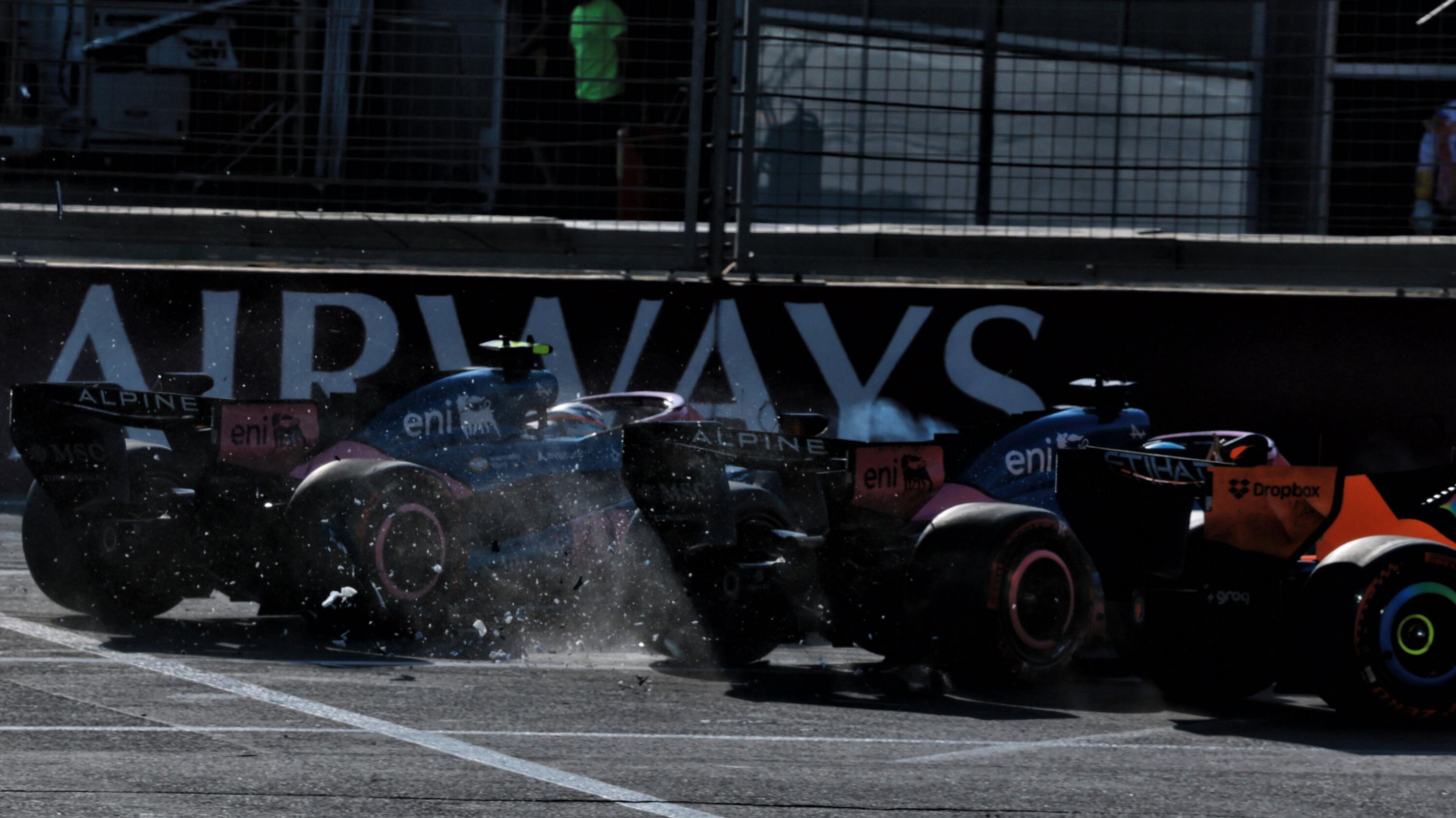 Formule : «J’ai les nerfs», les deux Alpine de Pierre Gasly et Franco Colapinto impliqués dans un carambolage