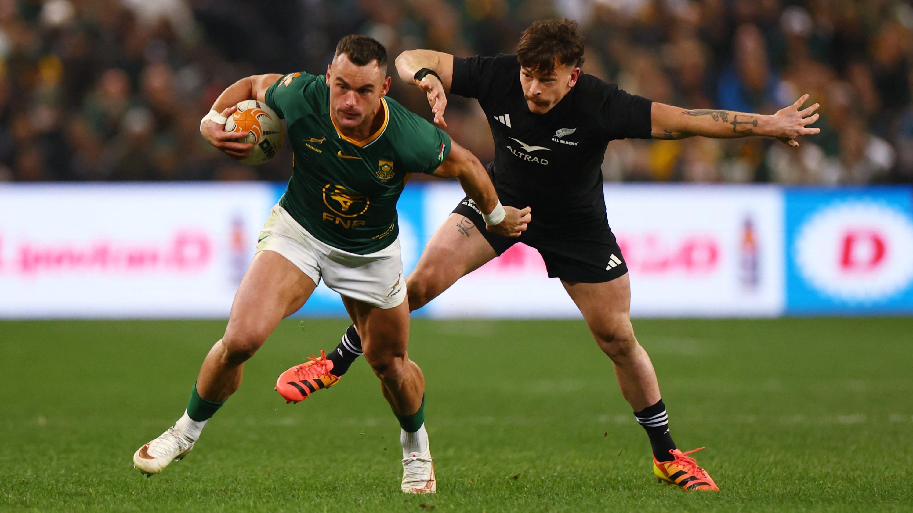 Rugby : en vidéo, le résumé de la victoire des Springboks qui font plier les All Blacks et prennent la main