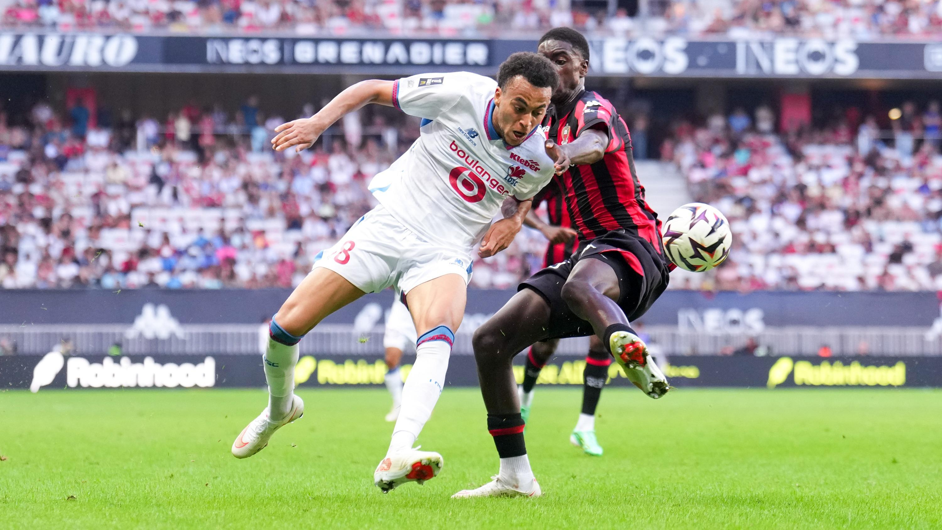 Ligue 1 : Lille chute à Nice et rate l’occasion de reprendre la tête, Ethan Mbappé sort sur blessure