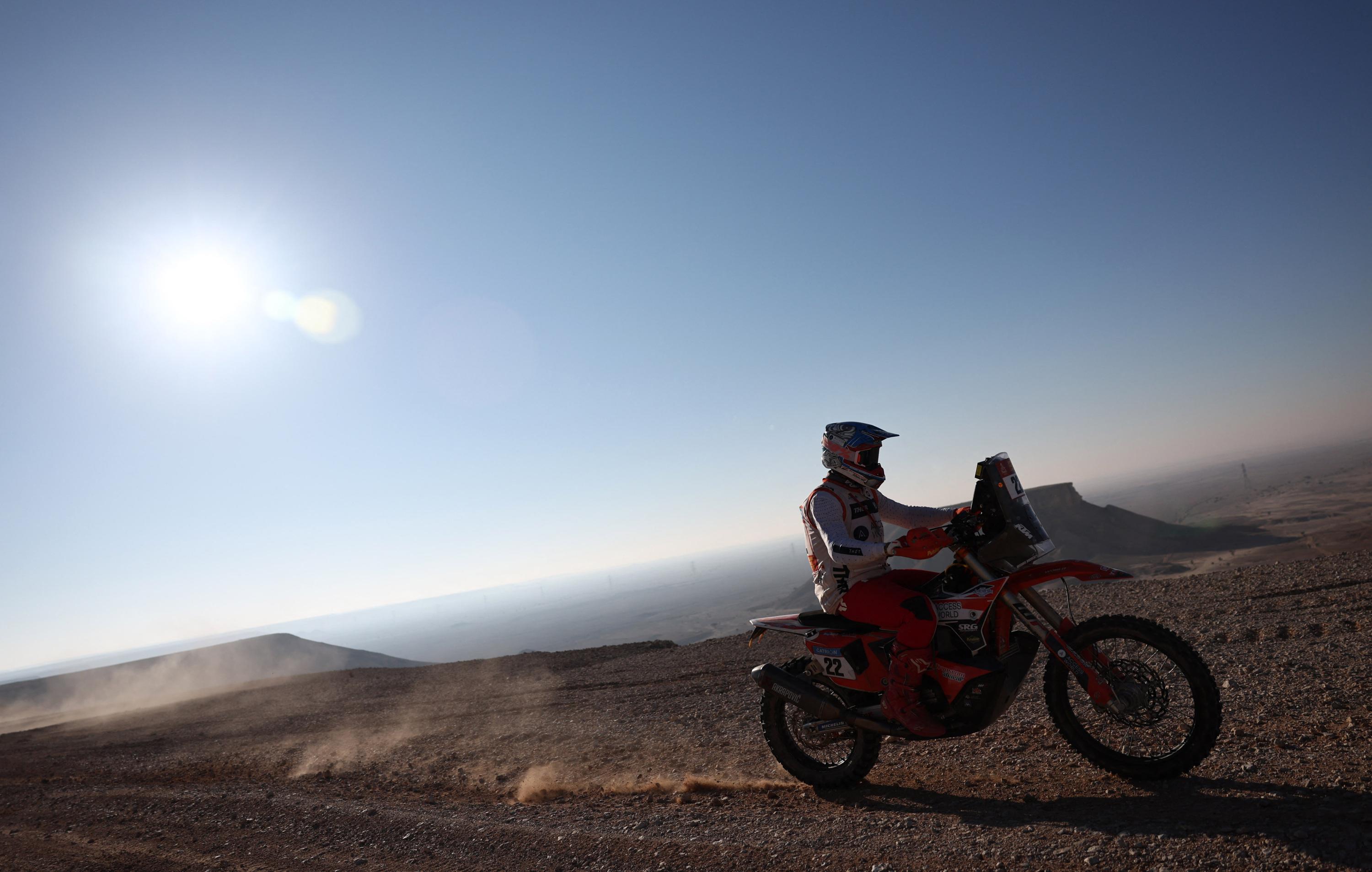 Dakar-2025, moto : la 10e étape remporté par Docherty, Sanders reste en tête du général