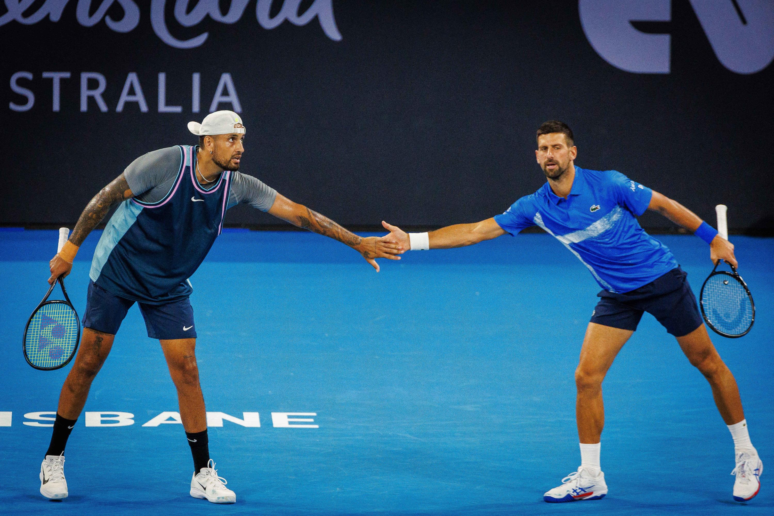 Tennis : Novak Djokovic et Nick Kyrgios remportent leur premier match en double à Brisbane