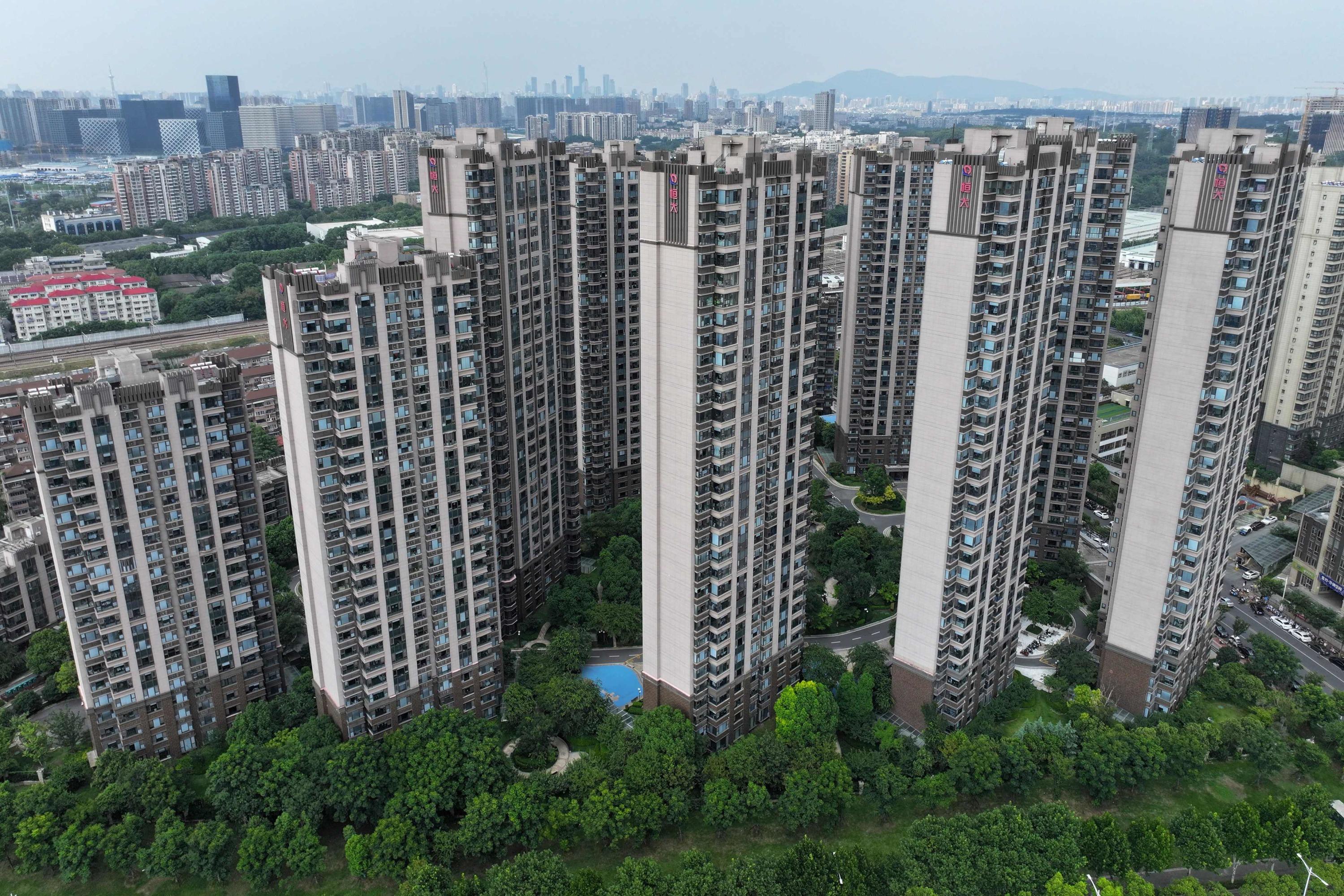 Un projet immobilier d’Evergrande, à Nanjing, en Chine, en août.