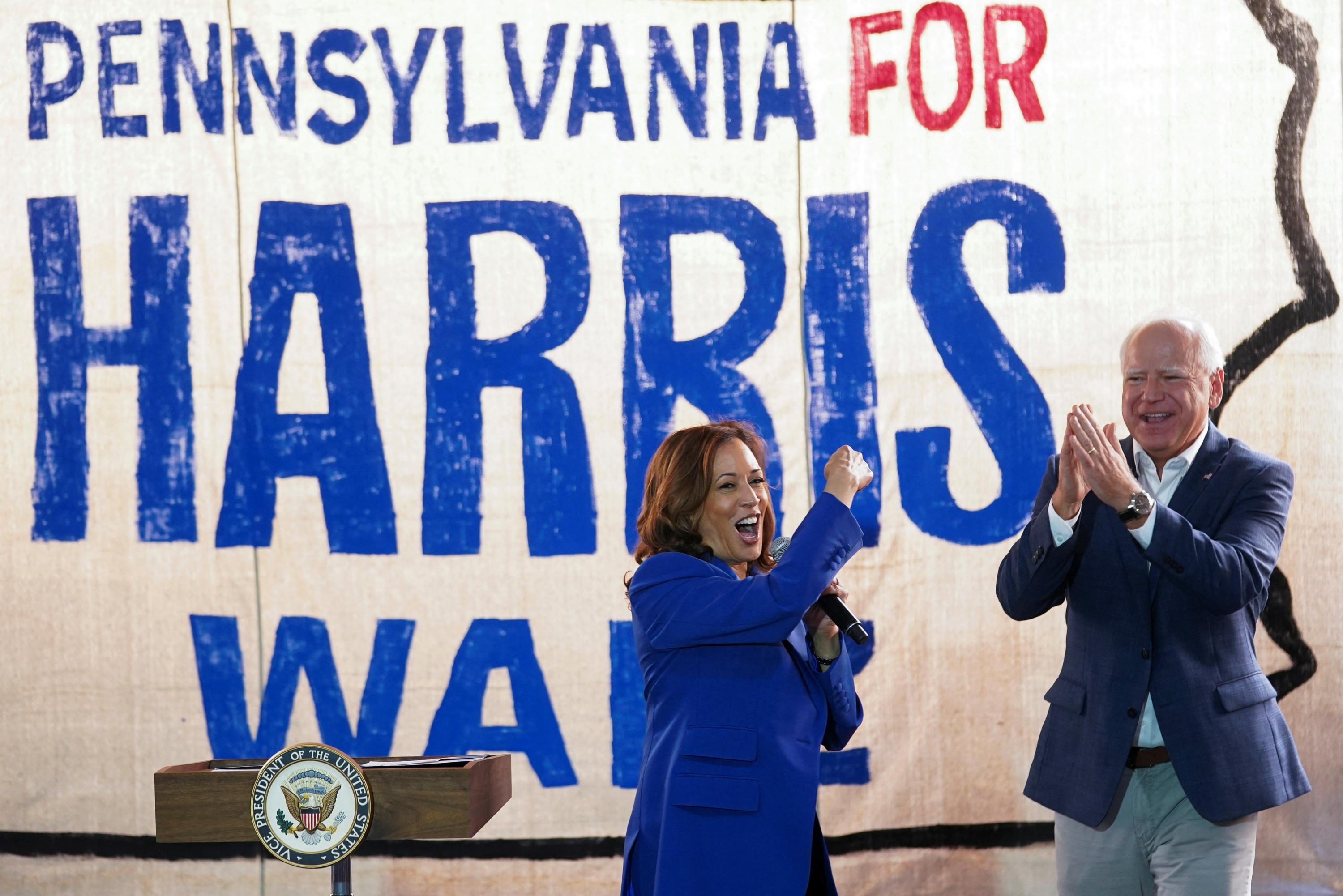 Présidentielle américaine : avant la convention démocrate, Kamala Harris en campagne dans l'État clé de Pennsylvanie