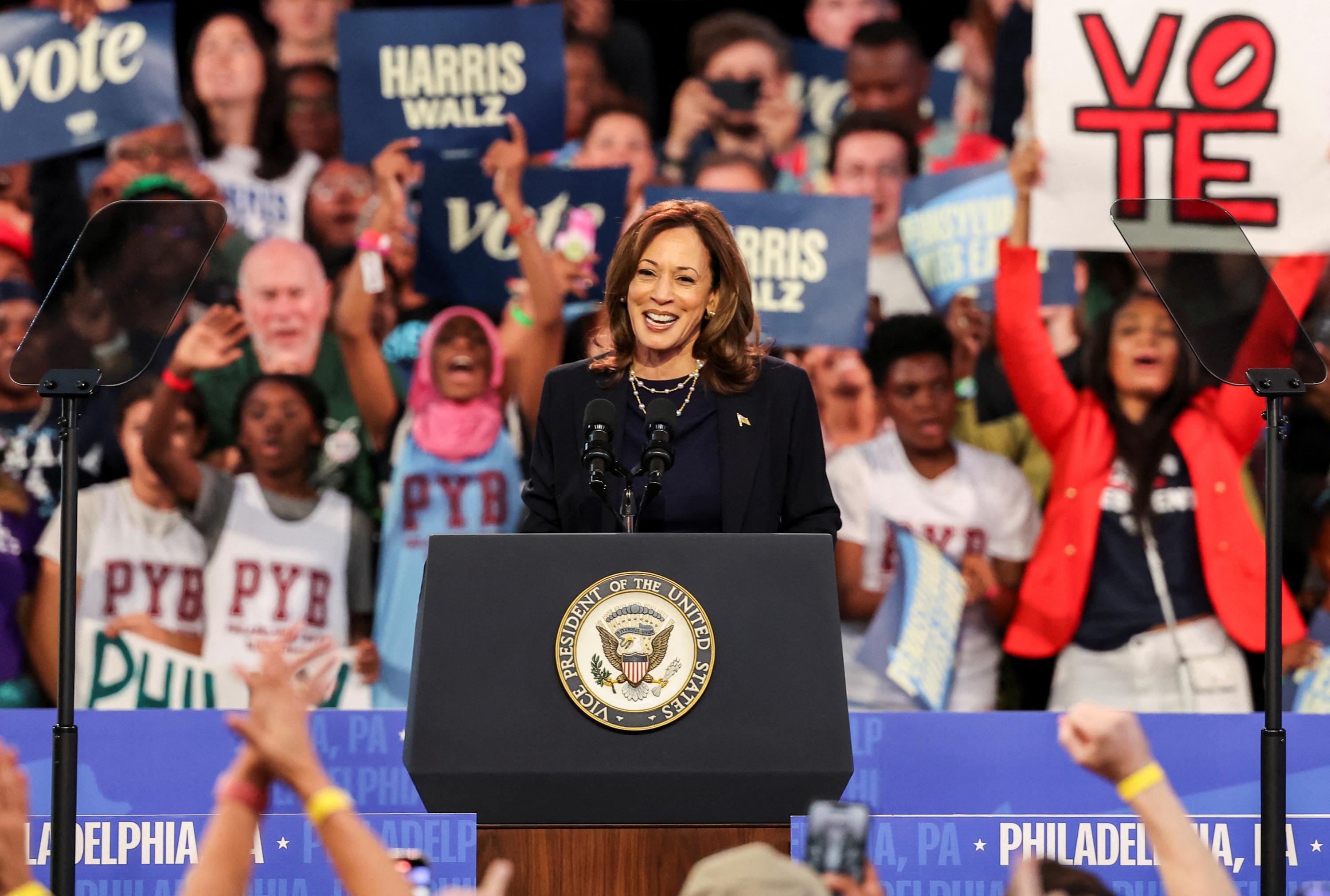 Présidentielle américaine : Harris en campagne dans chaque quartier de Philadelphie