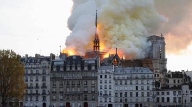 L'incendie à Notre-Dame de Paris.