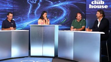 Ludovic Pont, Maly Thomas et Laurent Louët face à Henri Leconte sur le plateau du Club House