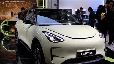 Une Geely E2, voiture électrique présentée au dernier Mondial de l’automobile à Paris. Photo d’illustration.