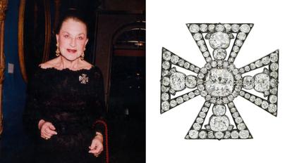Broche croix de malte diamants